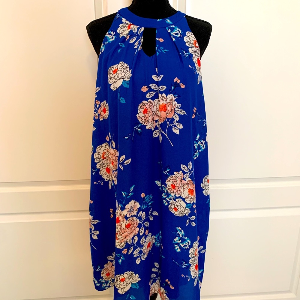 👗💙💐 Beautiful Blue Floral Print Dress 💐💙👗